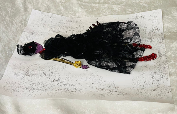 Handcrafted Paper Art Lady in Black