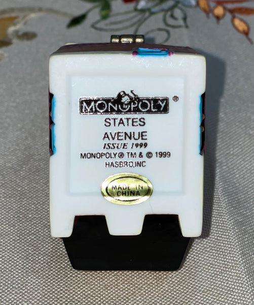 1999 Porcelain Hinged Trinket Box Hasboro Monopoly States Avenue Theatre