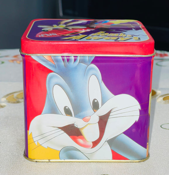 Vintage 1997 Tin Coin Bank Warner Bros Looney Tunes