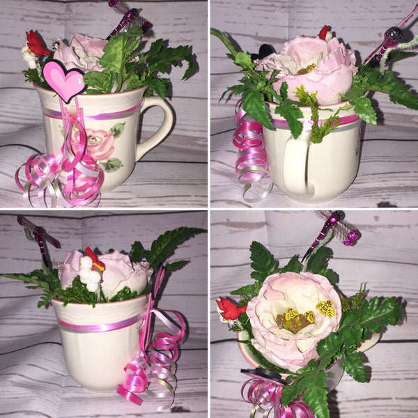 Handcrafted Floral Arrangement in a Cup