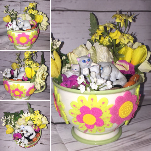 Handcrafted Floral Arrangement in a Cup