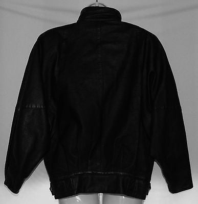 Leather Bomber Black Jacket Size M