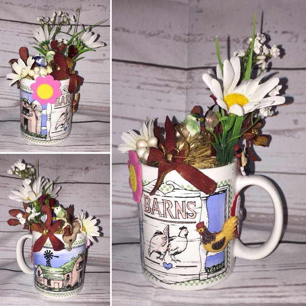 Handcrafted Floral Arrangement in a Cup