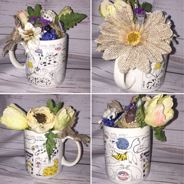 Handcrafted Floral Arrangement in a Cup