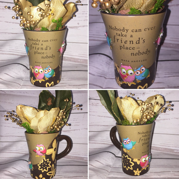 Handcrafted Floral Arrangement in a Cup