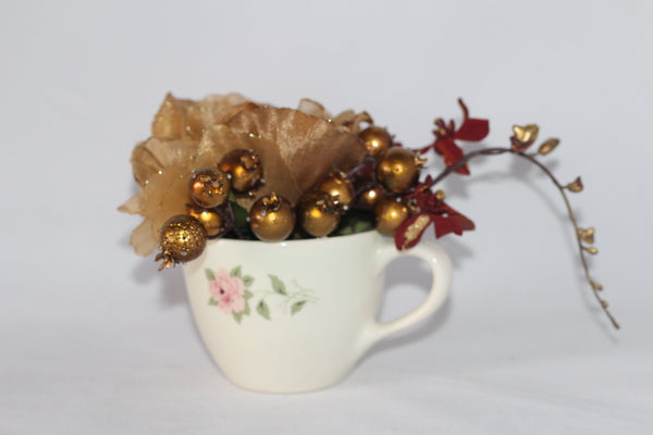 Handcrafted Floral Arrangement in a Cup