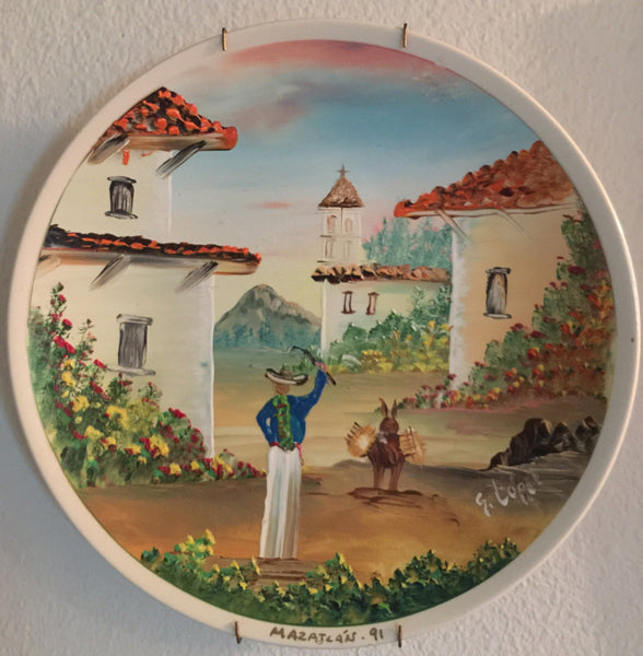 Vintage Painting G. Lopez Collectible Plate 1991 "Mazatlan 91"