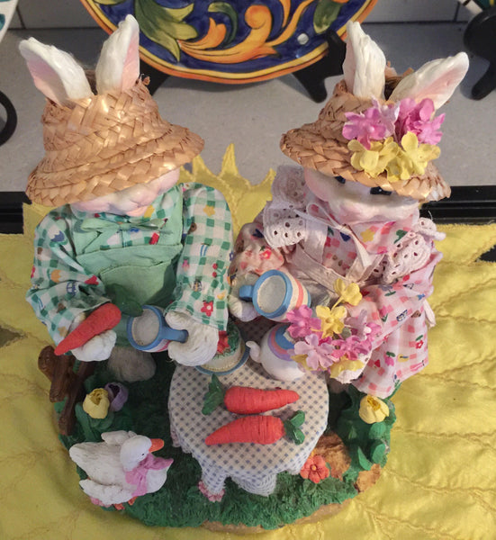 Easter Bunny Couple Collectible Vintage