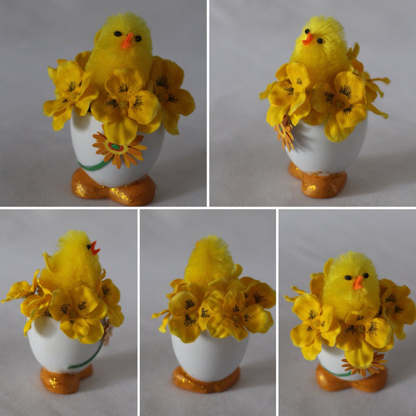 Easter Decor Handcraft Decorated Set of 3 Chicken Egg Shells