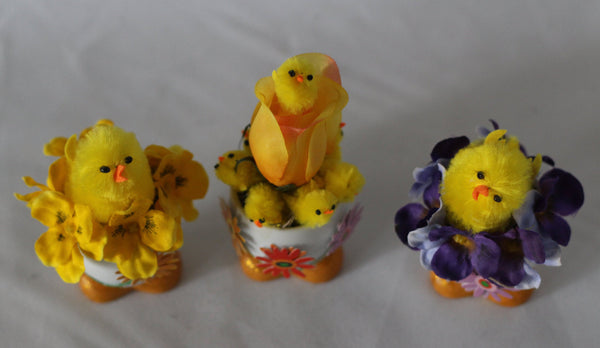 Easter Decor Handcraft Decorated Set of 3 Chicken Egg Shells