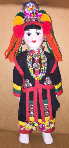 Vintage Detailed Colorful Thai Chiangmai Akha Tribal Ethnic Doll