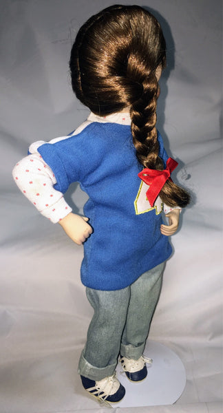 Braided Brown Hair Ceramic Doll Vintage Collectible