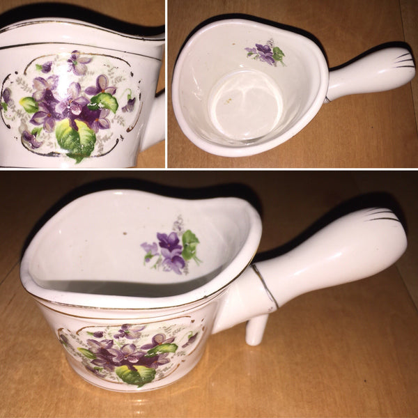 Vintage Violet Flowers Asian Ceramic Teacup Rice-cup