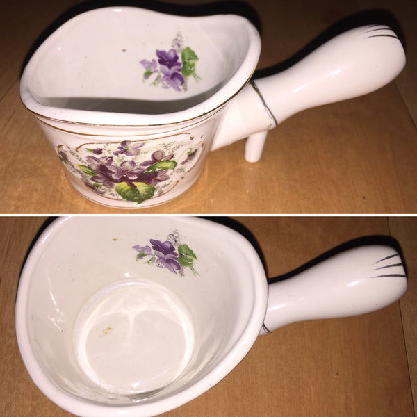 Vintage Violet Flowers Asian Ceramic Teacup Rice-cup