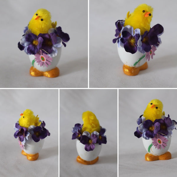 Easter Decor Handcraft Decorated Set of 3 Chicken Egg Shells