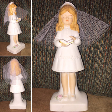 Enesco 1981 First Communion, Holy Communion Young Girl Figurine