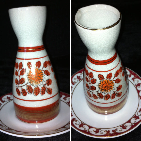 Sake Decanter and Saucer Vintage