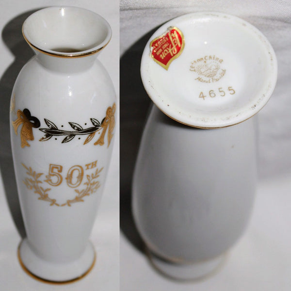 Vintage Lefton China Vase 50th Anniversary 4655