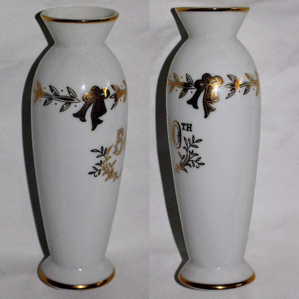 Vintage Lefton China Vase 50th Anniversary 4655