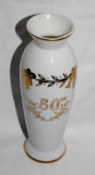 Vintage Lefton China Vase 50th Anniversary 4655