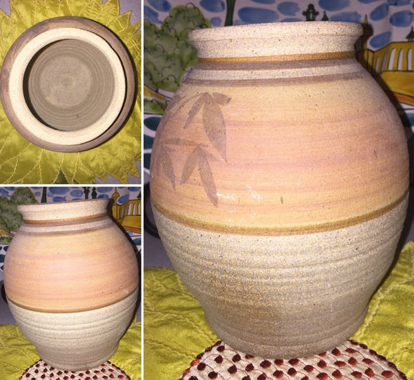 Handmade Chubby Ceramic Vase Beige-Brownish Color