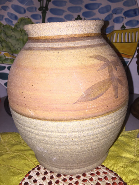 Handmade Chubby Ceramic Vase Beige-Brownish Color