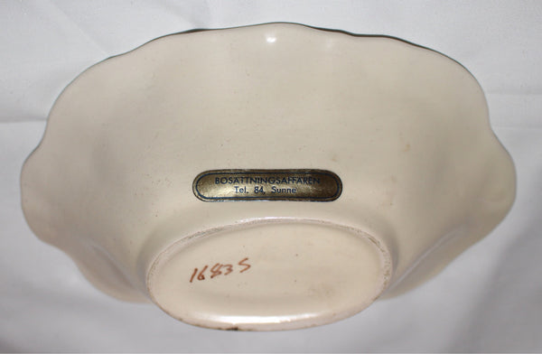 Deep Plate Bowl by Bo Fajans, Gefle Scandinavian Pottery