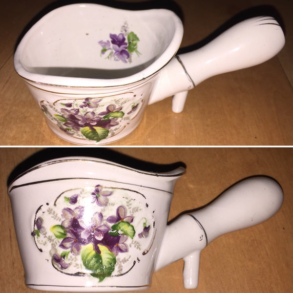 Vintage Violet Flowers Asian Ceramic Teacup Rice-cup