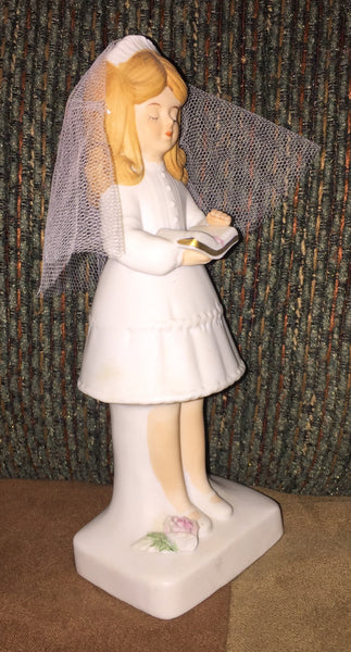 Enesco 1981 First Communion, Holy Communion Young Girl Figurine