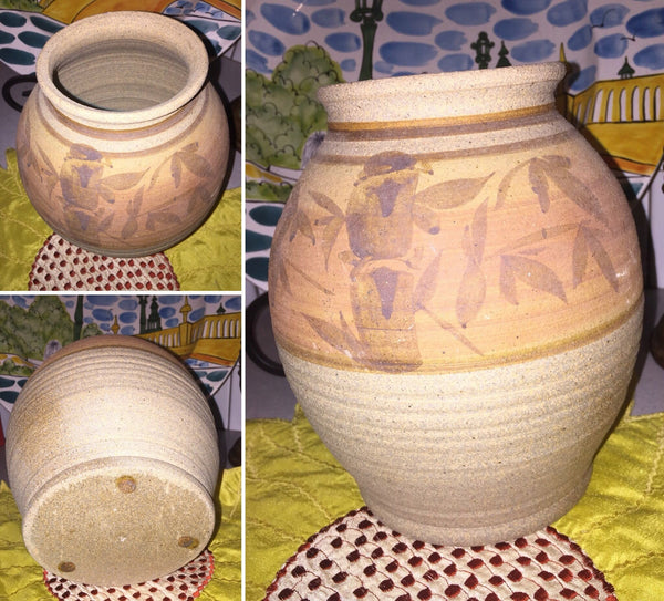 Handmade Chubby Ceramic Vase Beige-Brownish Color