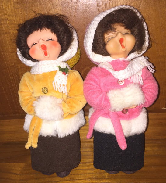 Christmas Singing Dolls Vintage Collectible