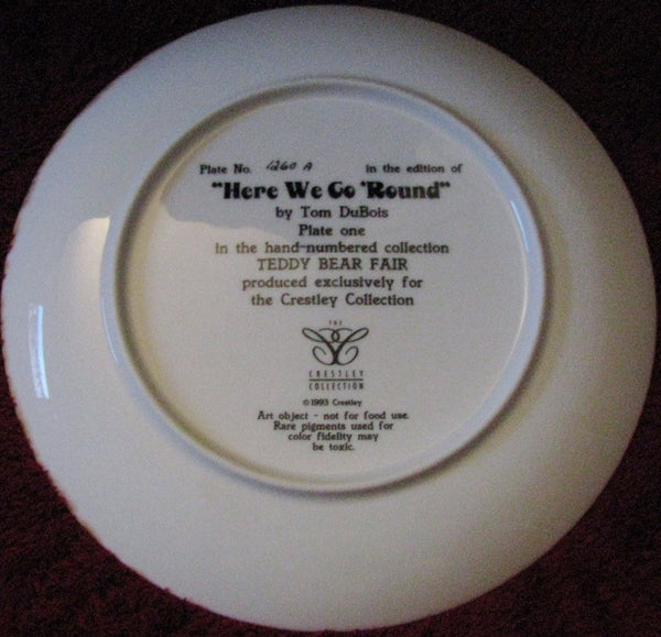 Crestley Collection Porcelain Collector’s Plate “Teddy Bear Fair” Tom DuBois