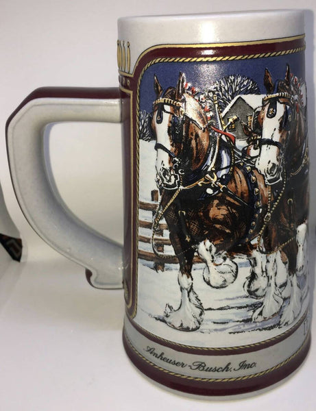 BudWeiser 1989 Rare Mug Christmas Collector's Series