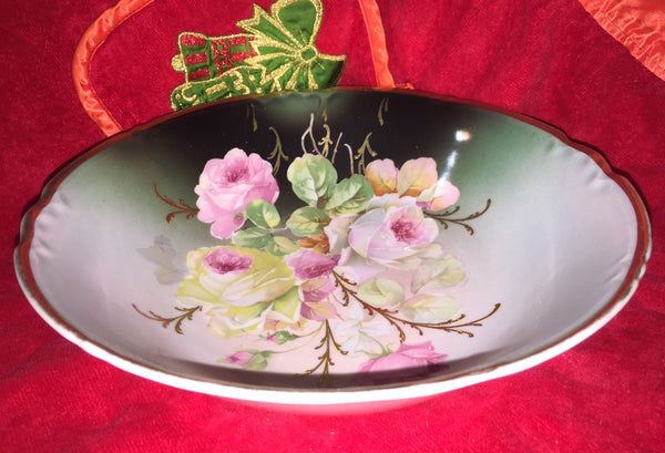 Bowl Large Plate Roses Vintage Collectible JSV