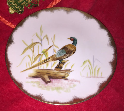 Lefton China Hand Painted E2170 Ring-Necked Pheasant Hanging Plate