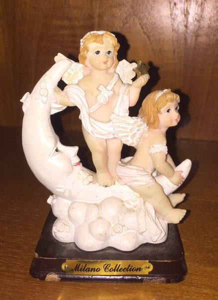 Vintage Milano Collection Angel Figurine Fairy Pixie On the Moon