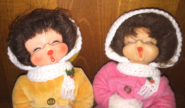 Christmas Singing Dolls Vintage Collectible