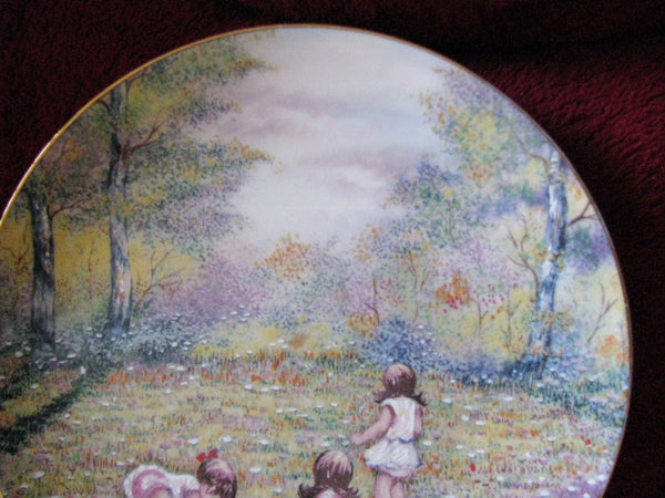 Collectible Plate 1977 "Picking Flowers" from Original Painting by Dominic Mingolla