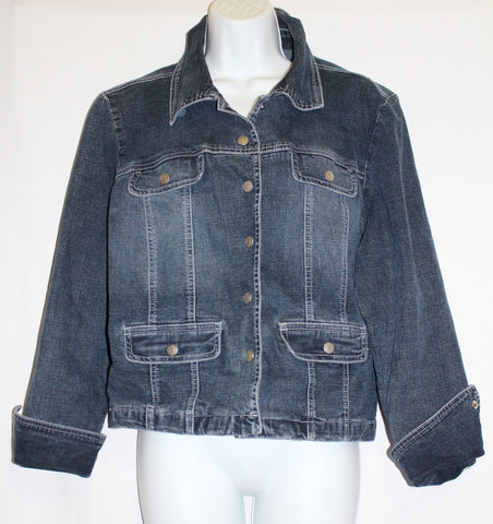 Distressed Jeans Jacket by Live a Little Size L