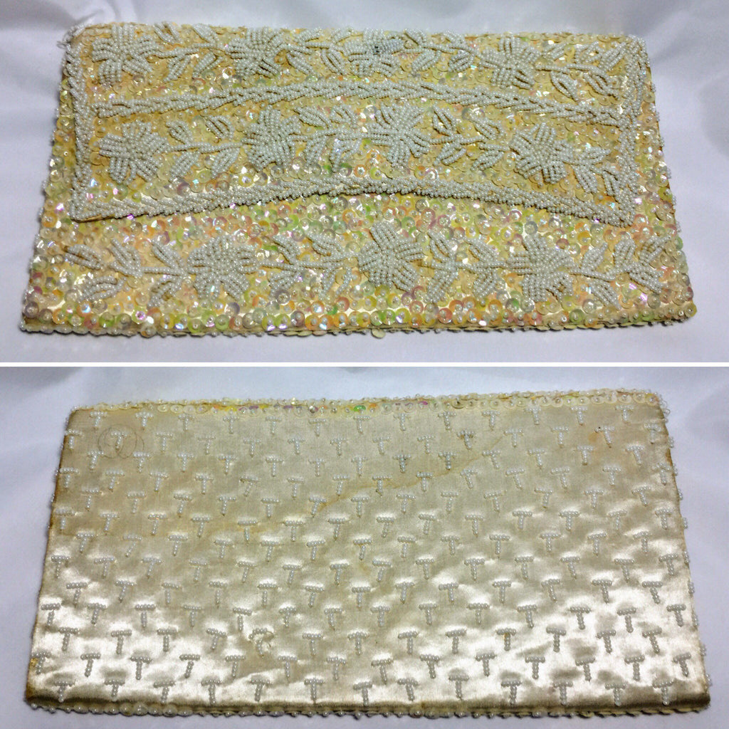 La Regale Yellow-Golden Beaded Handbag Purse Evening Clutch – La  Guanaquita's Closet
