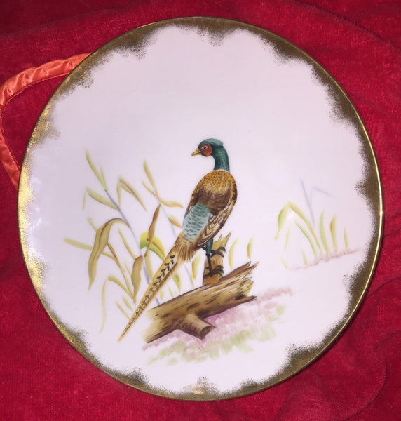 Lefton China Hand Painted E2170 Ring-Necked Pheasant Hanging Plate