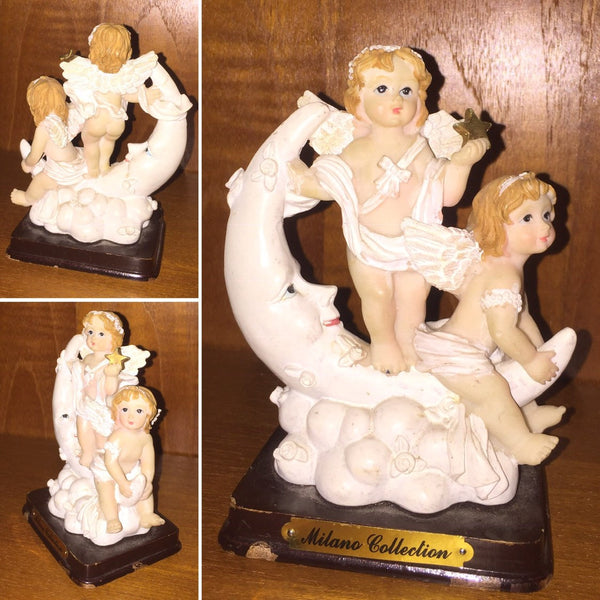 Vintage Milano Collection Angel Figurine Fairy Pixie On the Moon