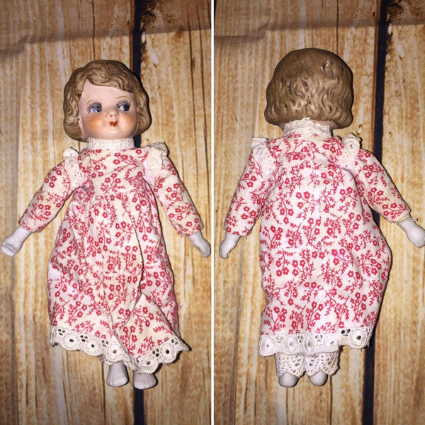 Ceramic Cloth Doll Vintage Antique