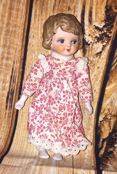 Ceramic Cloth Doll Vintage Antique