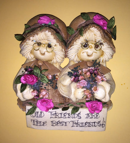 Gorgeous Vintage Handmade "Old Friends Are The Best Friends"