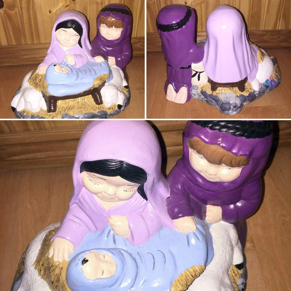 BEU Christmas Nativity, Mary, Joseph and Jesus Vintage Handmade