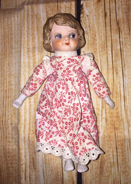 Ceramic Cloth Doll Vintage Antique