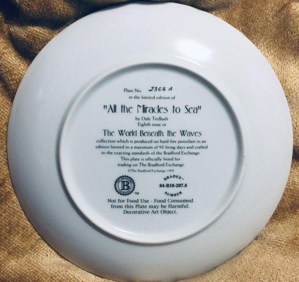 Dale TerBush Collector Plate The World Beneath The Waves "All The Miracles to Sea"