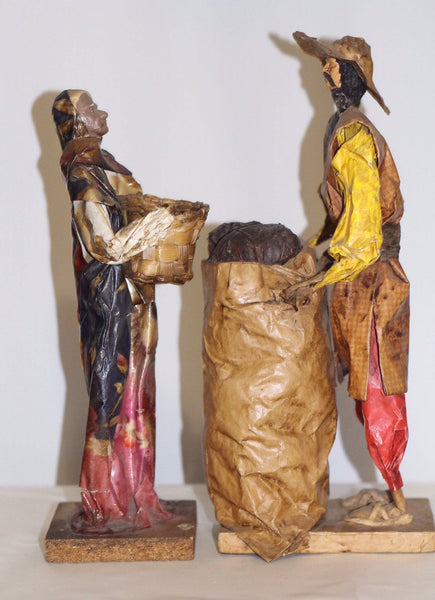 Folk Art Mexican Couple Figurine Paper Mache