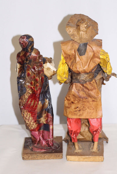 Folk Art Mexican Couple Figurine Paper Mache